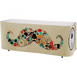 Logo Branded Premium Polyester, All Over Full Color Table Skirt, 3 sided, 6'  Logo Branded Premium Polyester, All Over Full Color Table Skirt, 3 sided, 6