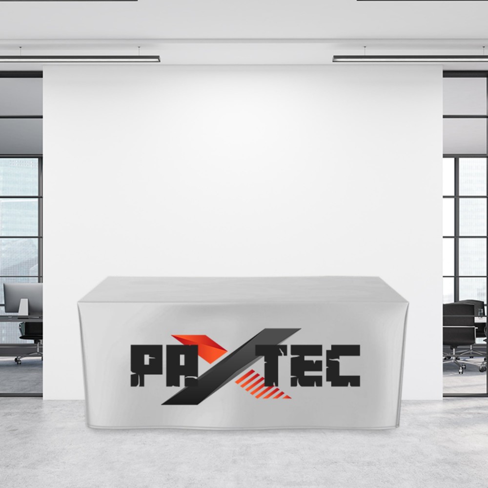 6FT Fitted Trade Show Table Cover - Full Color Imprint with Logo 6FT Fitted Trade Show Table Cover - Full Color Imprint with Logo