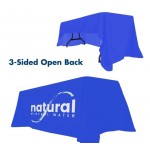 Value - 4 ft. x 30"Top x 29"H - 3 Sided Hemmed Econo Table Throw (Full Coverage Dye Sublimation) with Logo