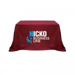 Poly/ Cotton Twill 3 Sided Flat Screen Printed Table Cloth (Fits 4' Table) Logo Branded