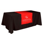 Logo Branded Poly/ Cotton Twill Cover Fit Top & 18" Front Screen Printed Table Runner