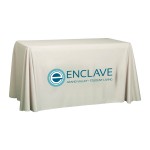 White 4' Standard Table Throw (Full-Color, Dynamic Adhesion) Logo Branded