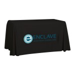 Black 4' Standard Table Throw (Full-Color Dynamic Adhesion) Logo Branded