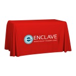 Custom Imprinted Red 4' Standard Table Throw (Full-Color Dynamic Adhesion)