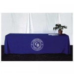 60"x132" Wrinkle Resistant Polyester Twill Tablecloths with 38" Silk-Screen Custom Imprinted