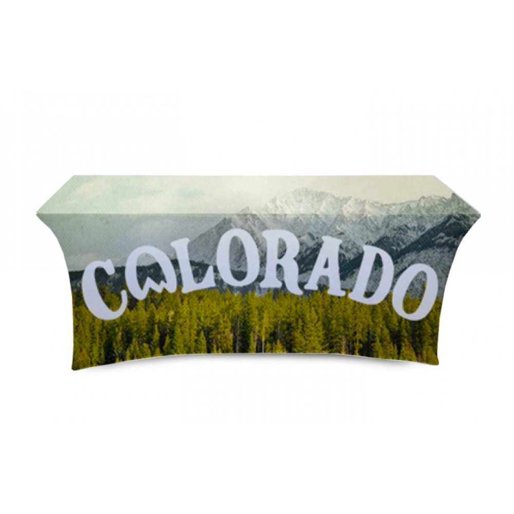Logo Branded 3 Sided 6ft. Stretch Cover Logo Branded 3 Sided 6ft. Stretch Cover