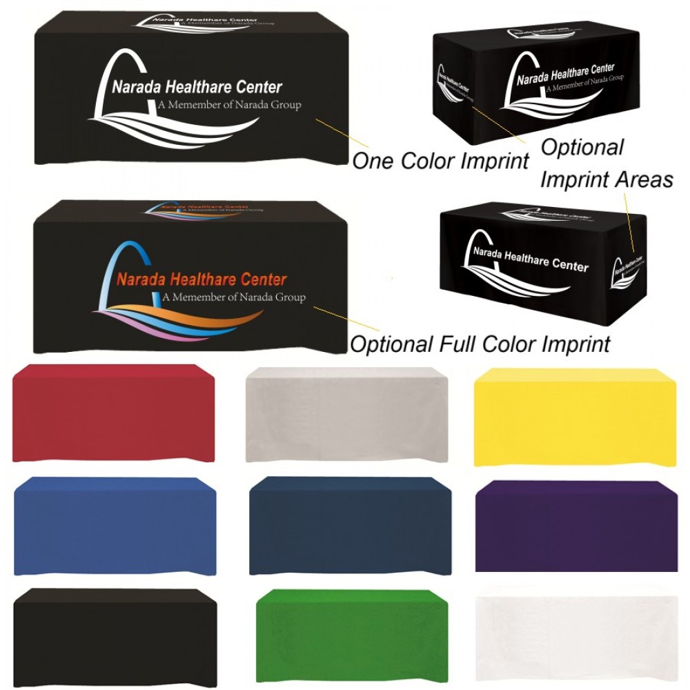 Serged Closed-Back Fitted Table Cover with Logo