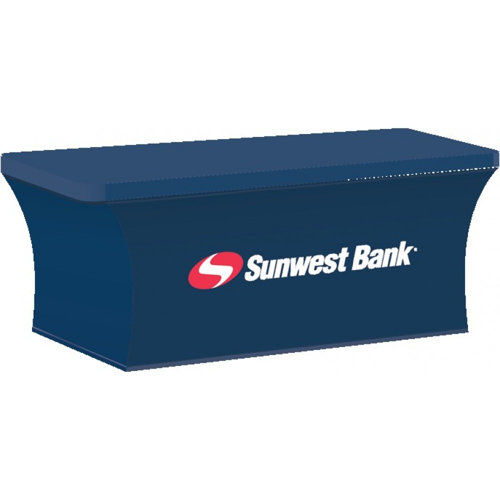 6-ft. Stretch Table Cover Front Print ONLY (with Stock Fabric Color) with Logo