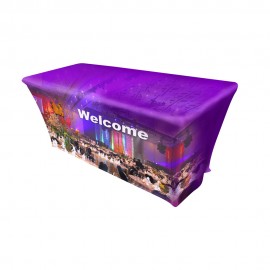 Stretch Fit All Over Dye Sub Table Cover - 3-sided, fits 8' table with Logo