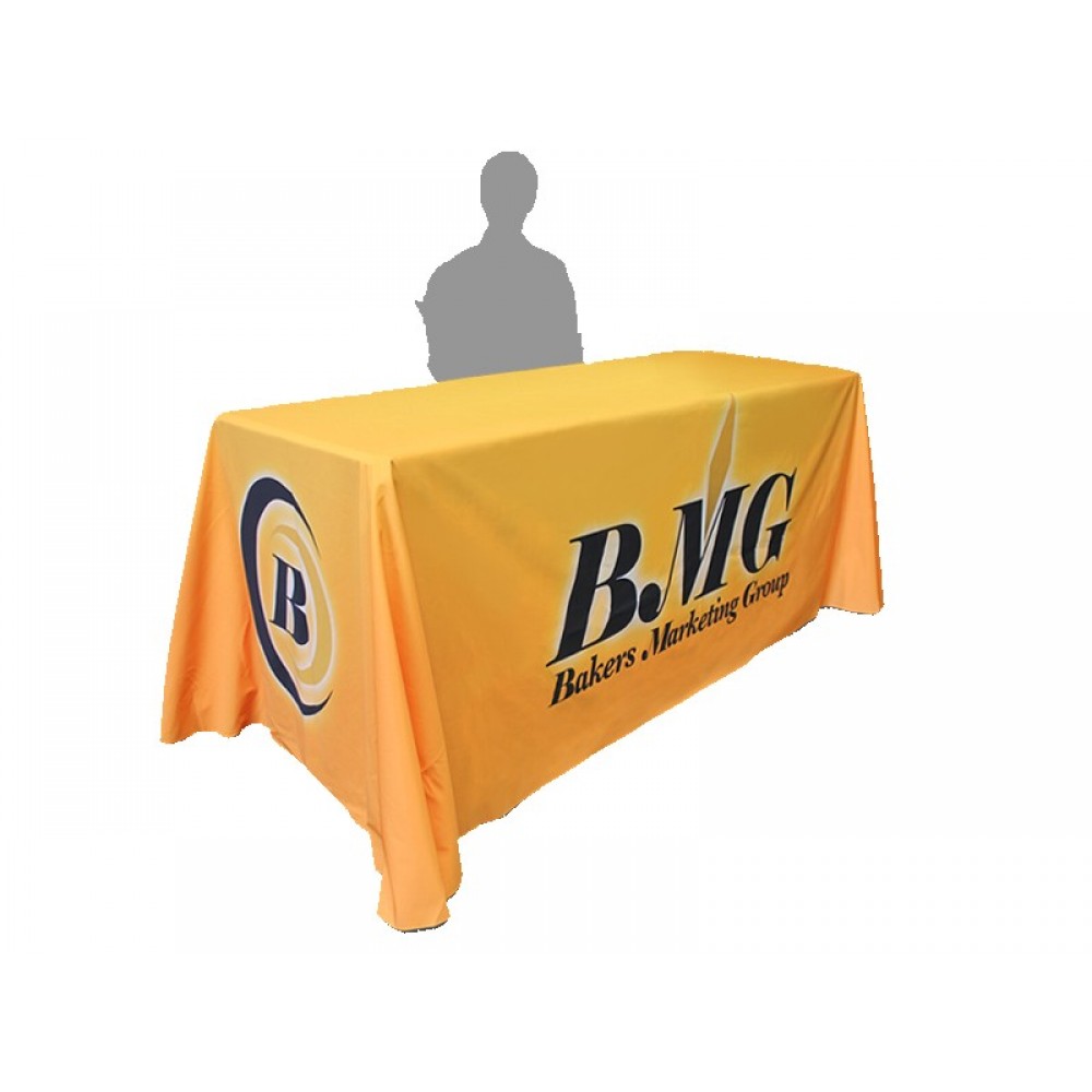 4' Non-Fitted Table Cloth/ Table Cover with Full Color Dye Sublimation with Logo