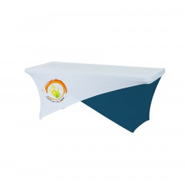 6 Ft Cross Over Heat Transfer Tablecloth with Logo