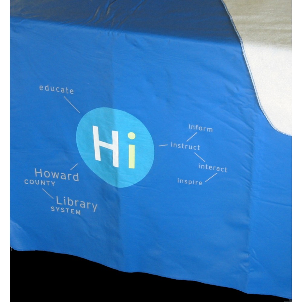 Logo Branded 6' Economy Felt-Backed Vinyl Display Cloths W/ 1-Color Silk Screen Logo Branded 6' Economy Felt-Backed Vinyl Display Cloths W/ 1-Color Silk Screen
