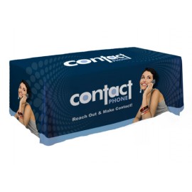 Open Back All-Over/Multi-location Dye Sublimated 8' Table Cover with Logo  Open Back All-Over/Multi-location Dye Sublimated 8