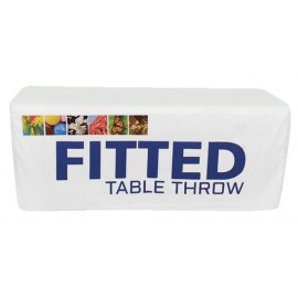 Fitted 4' Economy Dye Sub Printed 36" High Table Throw with Logo