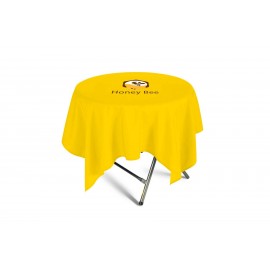 Square Non-Fitted Economy Table Cover - 6oz Polyester w Digital Print with Logo  Square Non-Fitted Economy Table Cover - 6oz Polyester w Digital Print with Logo