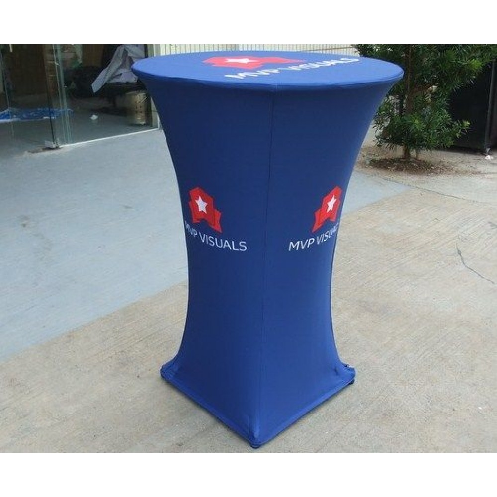 4 Sided Full Cover Round Table Cloth Covers with Logo