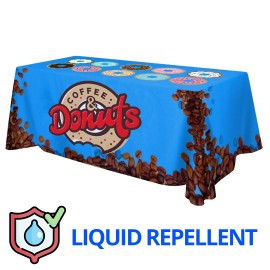 Personalized 6ft x 30"Top x 29"H - (Liquid Repellent) 4 Sided Standard Table Throw - Made in the USA