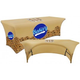 Custom 4' Fitted Open Back Dye Sublimation Contour Stretch All-Over Imprint Table Cover  Custom 4