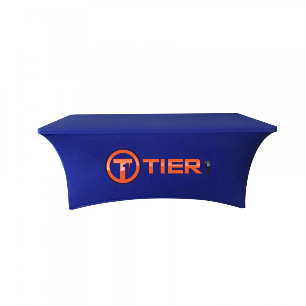 Logo Branded 6 Ft Closed-Back Stretch Table Cloth