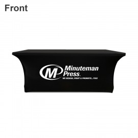 Logo Branded 6ft 3 Sided Economy Open Back Stretch Table Cover