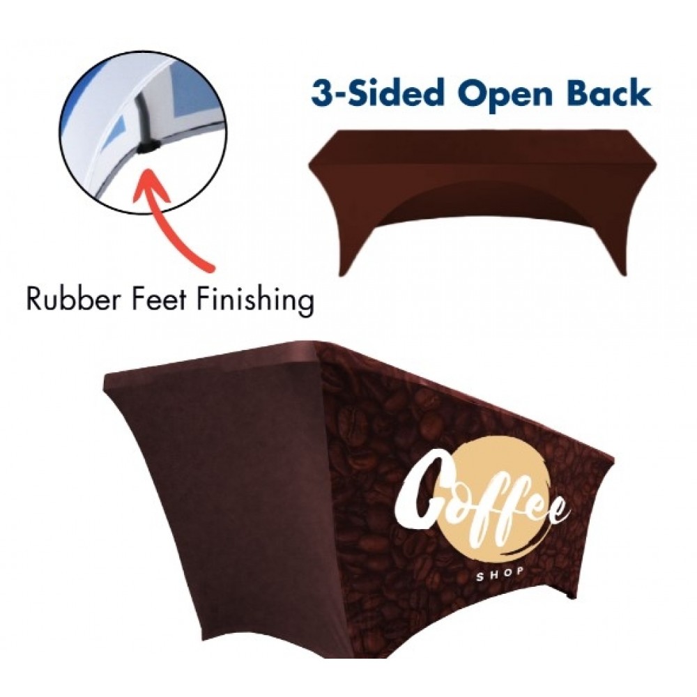 Personalized Value - 8 ft. x 30"Top x 29"H - 3 Sided Hemmed Stretch Table Throw (Full Coverage Dye Sublimation) Personalized Value - 8 ft. x 30"Top x 29"H - 3 Sided Hemmed Stretch Table Throw (Full Coverage Dye Sublimation)