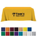 Logo Branded Flat Poly/Cotton 3-sided Table Cover - fits 8' standard table