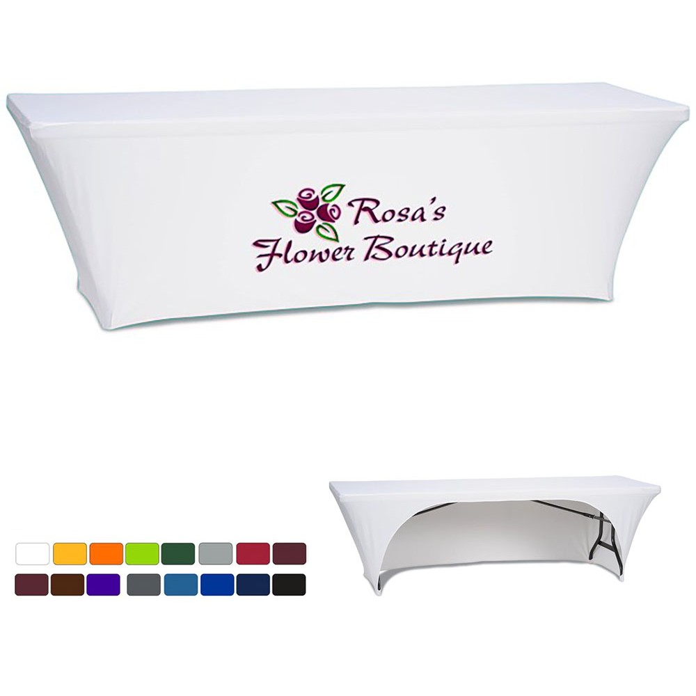 8'ft Open-Back Ultra-Fit Table Cover - Sublimation with Logo
