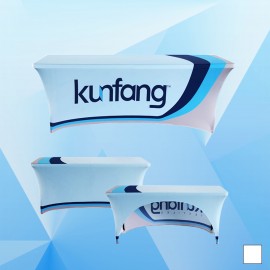 6ft Stretch Table Cover Stock Color with Logo  6ft Stretch Table Cover Stock Color with Logo