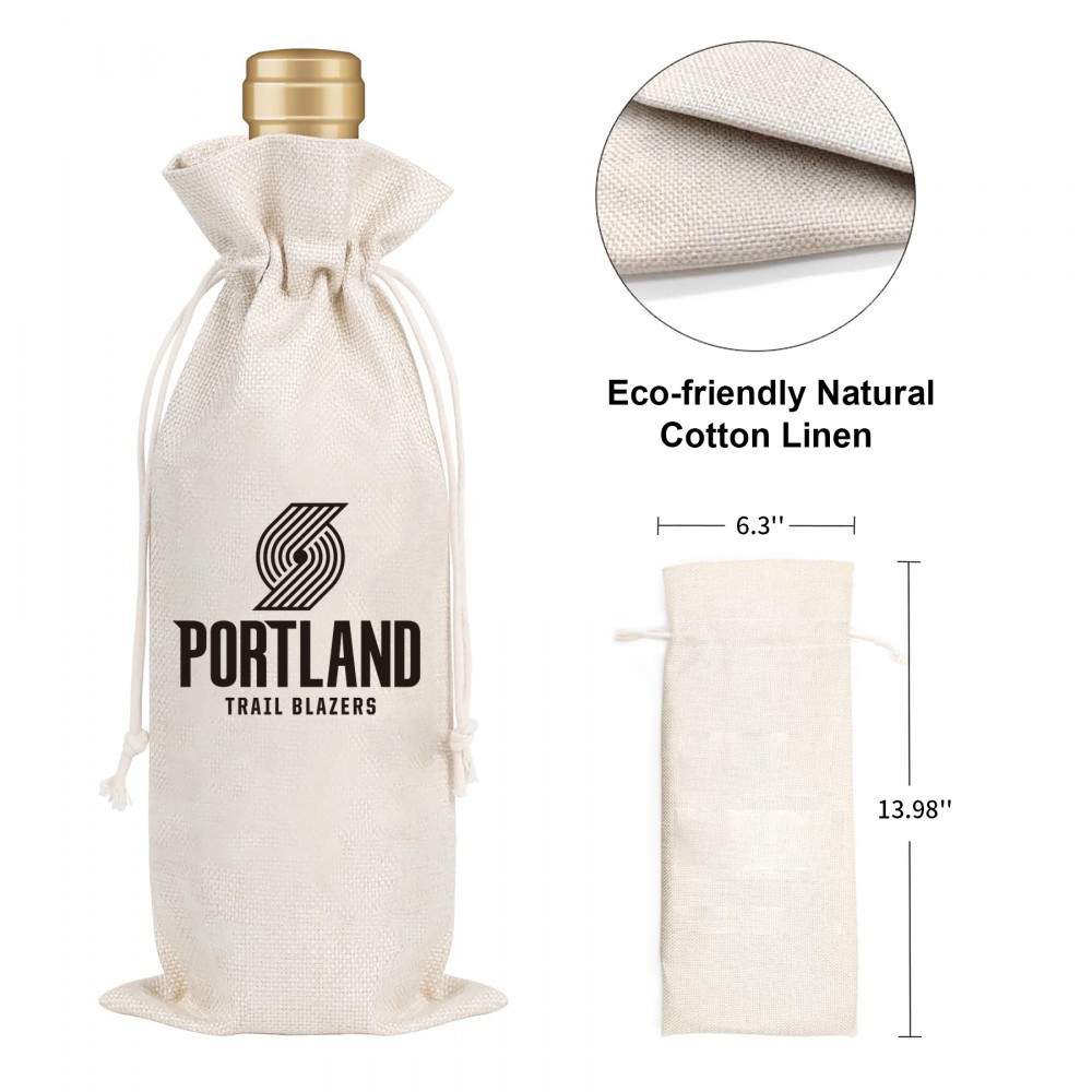 10OZ Canvas Wine Tote Bag with Logo