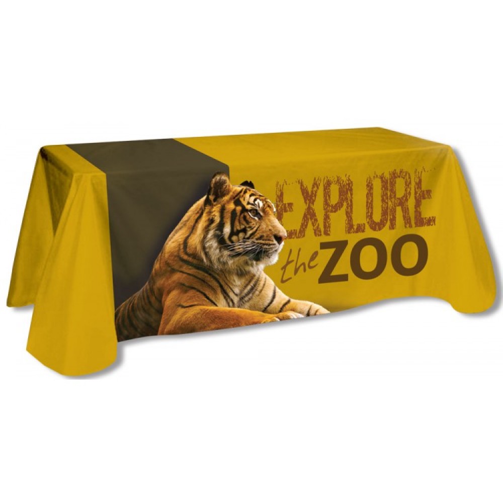 Custom Printed 8' Soft Knit Poly Table Cover (Full) Custom Printed 8' Soft Knit Poly Table Cover (Full)