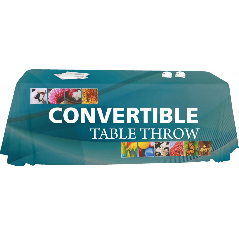 Convertible Premium Dye Sublimated Economy Table Throw with Logo