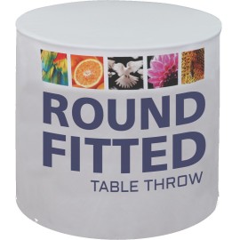 30" Round Fitted Table Throw (60" Diameter) with Logo  30" Round Fitted Table Throw (60" Diameter) with Logo