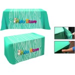 Logo Branded All Over Full Color Dye Sub Convertible Table Cover: 4' fitted to 6' flat