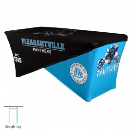 8', 30"H, CrissCross Cover, Fully printed, Straight leg with Logo  8
