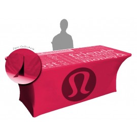 8' Stretch Table Cloth/ Table Cover W/Back Zipper- Full Color Dye Sublimation with Logo