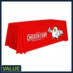 Value - 6 ft. x 30"Top x 29"H - 4 Sided Standard Table Throw (FRONT PRINT ONLY) Dye Sublimation with Logo