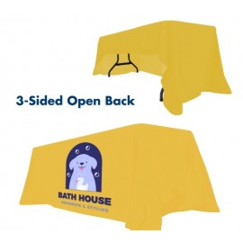 Logo Branded Value - 8 ft. x 30"Top x 29"H - 3 Sided Hemmed Econo Table Throw (Full Coverage Dye Sublimation)