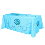 Flat All Over Dye Sub Table Cover - 4-sided, fits 8' table with Logo