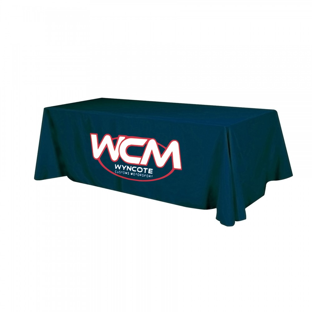 8 ft 4-Sided Full Color Tablecloth Table Throw with Logo