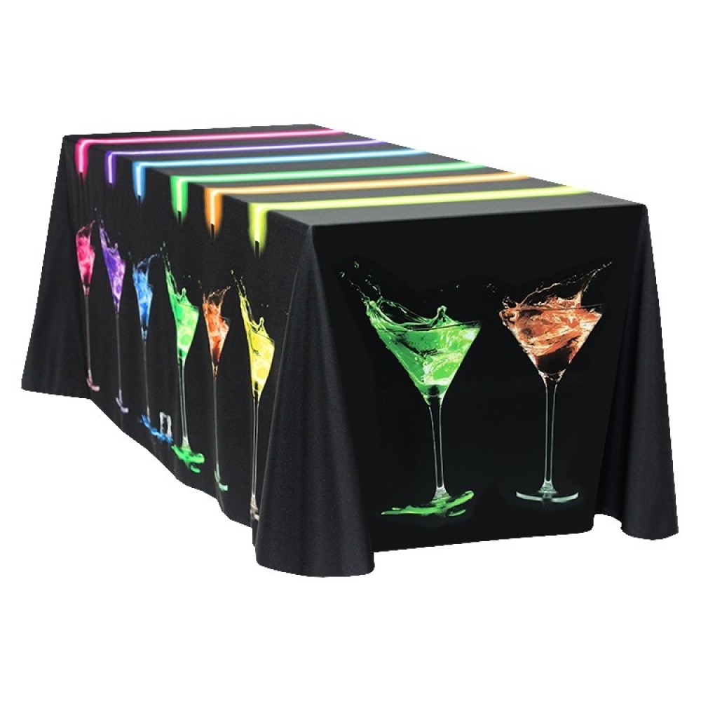 4' Fully Dye Sublimated Seamless Poly Throw Table Cover with Logo