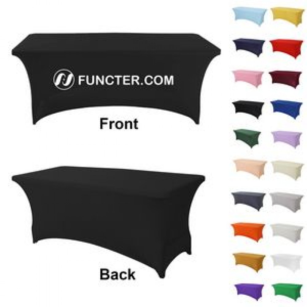 Custom Tablecloth 6FT Full Color Dye Sublimation Stretch Fabric Fitted Table Covers with Logo Custom Tablecloth 6FT Full Color Dye Sublimation Stretch Fabric Fitted Table Covers with Logo
