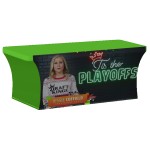 6-ft. Stretch Table Cover Multi-Panel Print, Full Bleed or Custom Fabric Color With An Open Back with Logo