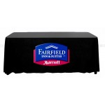 8' Premium PolyKnit Throw Style Table Cover w/Full Color Logo (96"x30"x29") with Logo