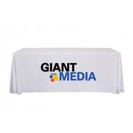 Promotional Premium White Table Cover & Throw - 3 sided (8' x 2.5')  Promotional Premium White Table Cover & Throw - 3 sided (8