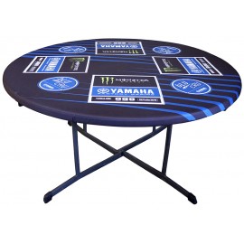 Personalized Table Cover Topper Stretch Fitted w/ Full Sublimation (6 ft - Round)  Personalized Table Cover Topper Stretch Fitted w/ Full Sublimation (6 ft - Round)