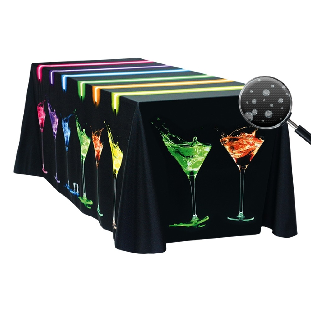 6' Fully Dye Sublimated Liquid Repellant Table Throw with Logo