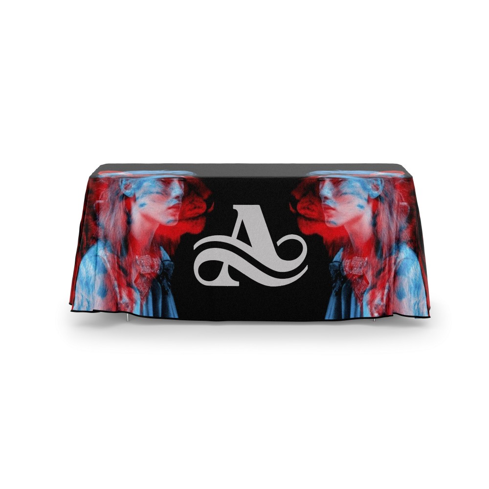 Custom Printed 5 Foot 4 Sided Table Drape Custom Printed 5 Foot 4 Sided Table Drape