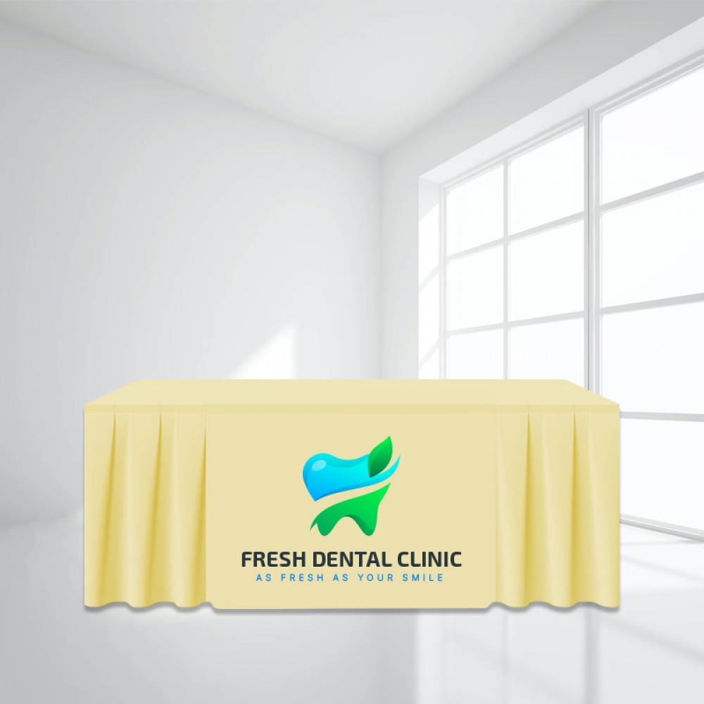 6FT Skirt Trade Show Table Cover - Full Color Imprint with Logo