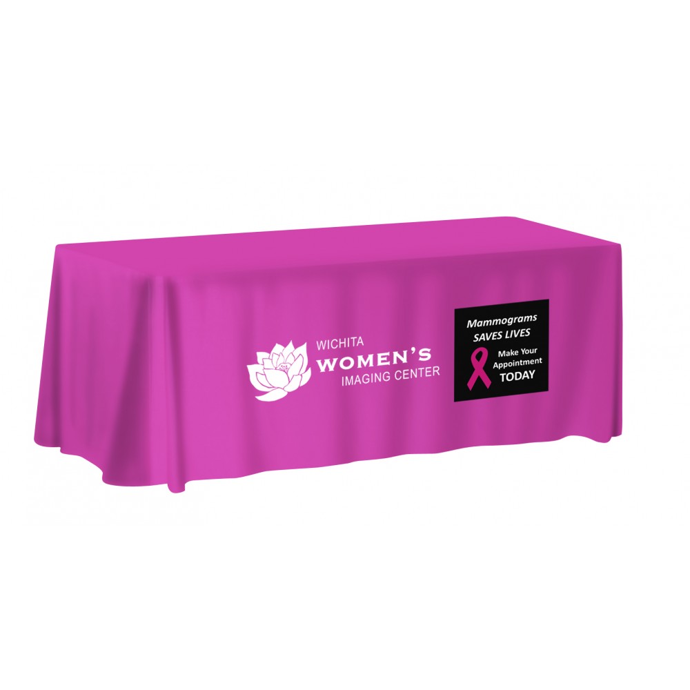 Customized 8-ft. NON-FITTED Front Print ONLY Table Cover (with Stock Fabric Color) Customized 8-ft. NON-FITTED Front Print ONLY Table Cover (with Stock Fabric Color)