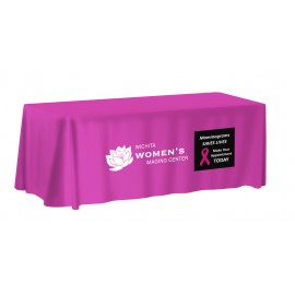 Customized 8-ft. NON-FITTED Front Print ONLY Table Cover (with Stock Fabric Color)